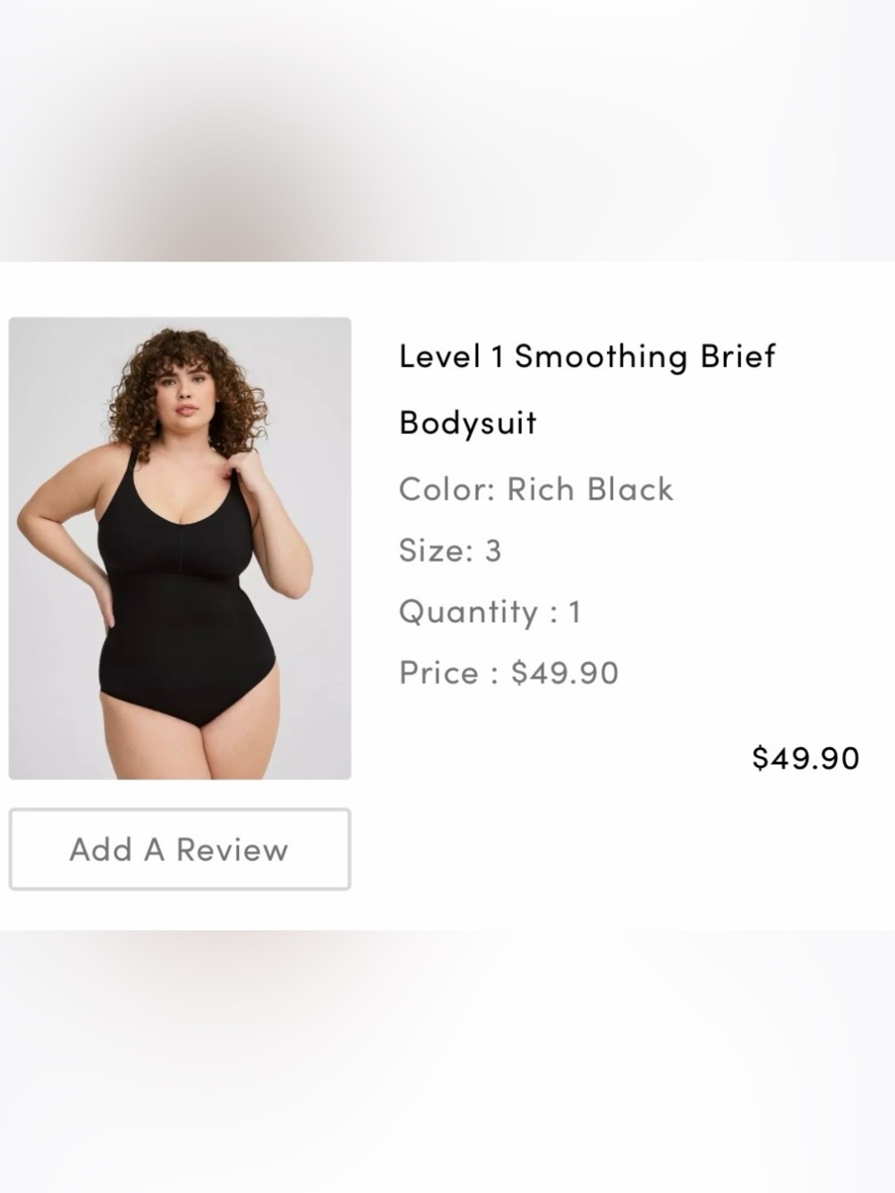 Level 1 Smoothing Bodysuit in Rich Black